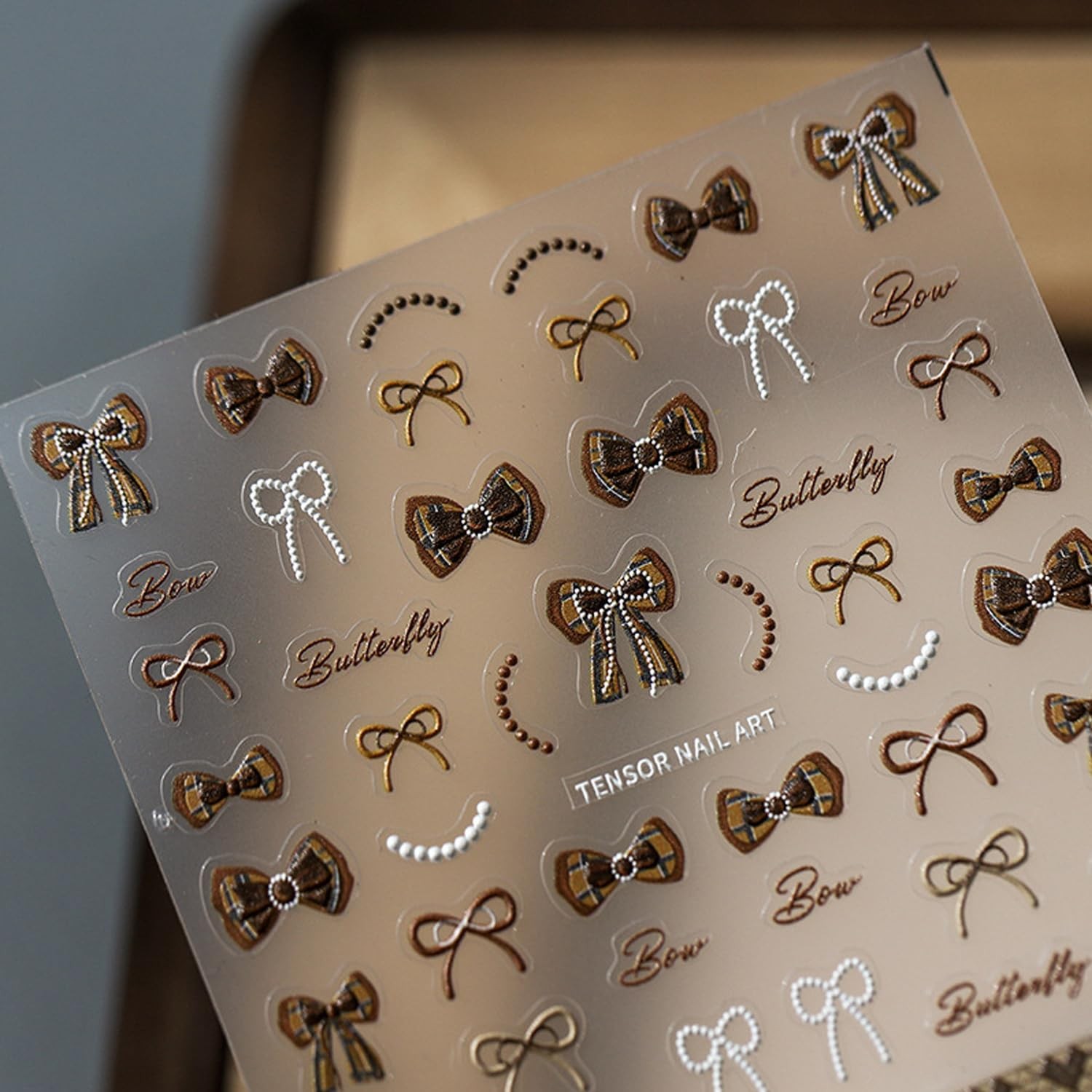 Bow Nail Stickers 5D Embossed Art Decals Self-Adhesive Stickers Accessories