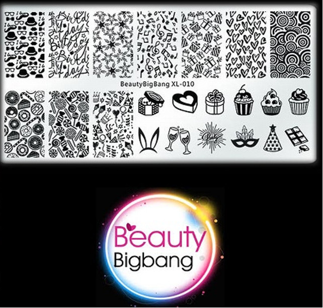 BeautyBigBang Nail Stamping Plate XL-010 Party, Celebration