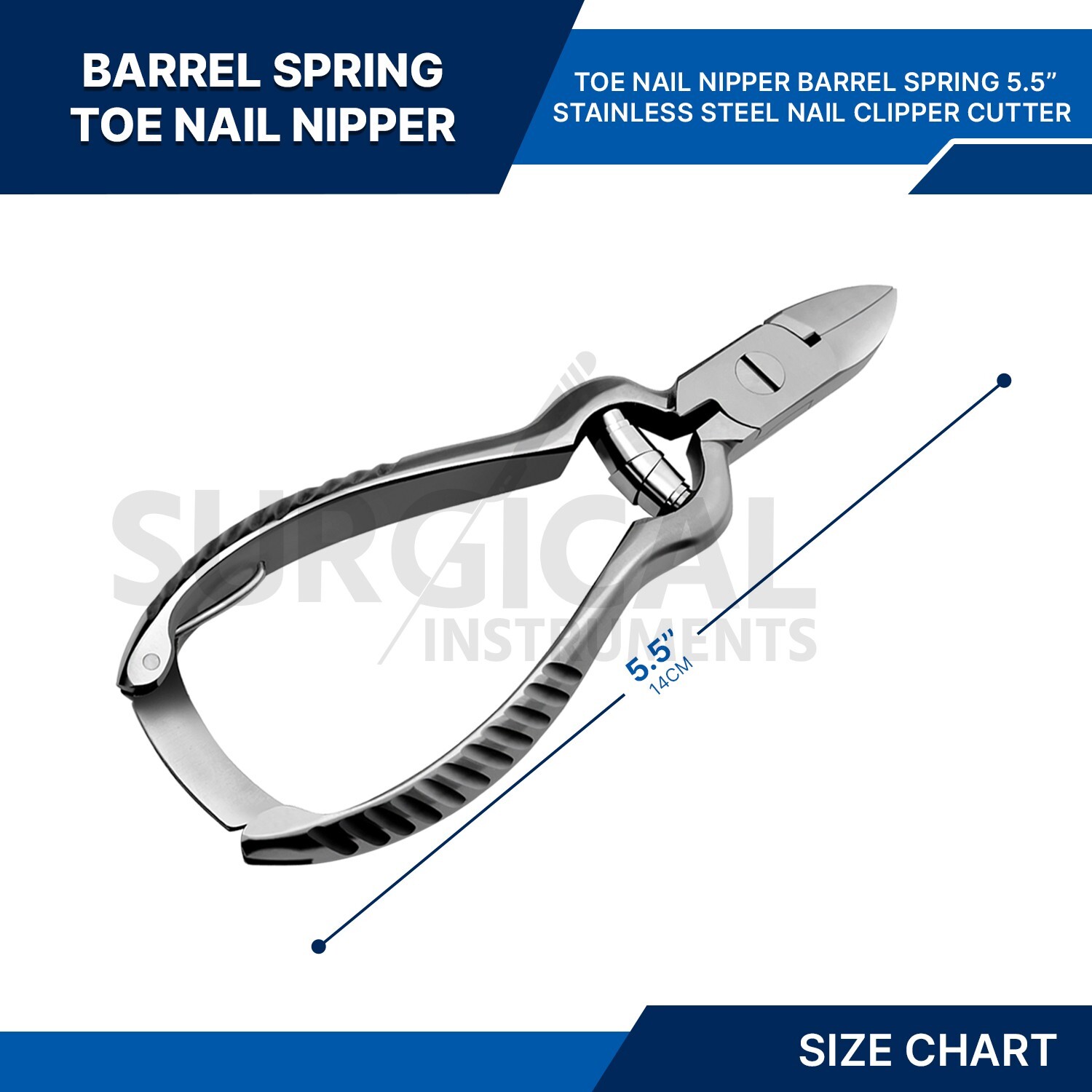 12 Pieces Toe Nail Nipper Clipper Cutter Stainless Steel Barrel Spring 5.5″