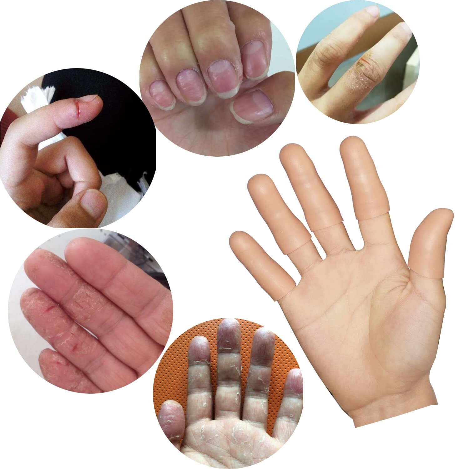20 PCS Gel Finger Cots,Silicone Finger Protectors, Thumb Protector Covers