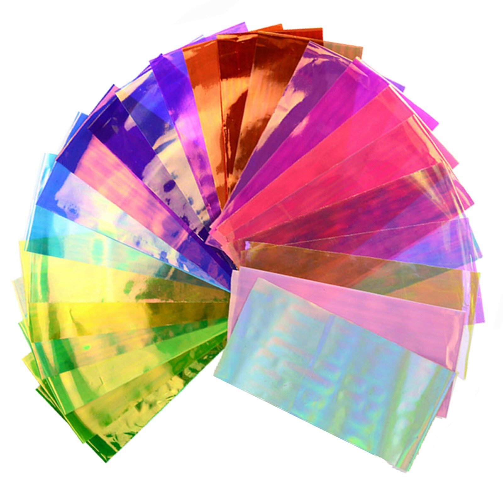 24pcs Thin Iridescent Cellophane Holographic Shattered Broken-Glass Nail Art