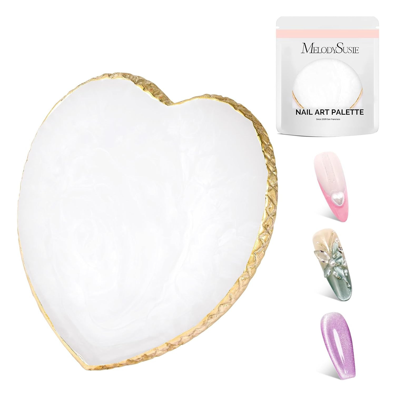1Pc round Resin Nail Art Palette Color Mixing Board White | Professional Resin P