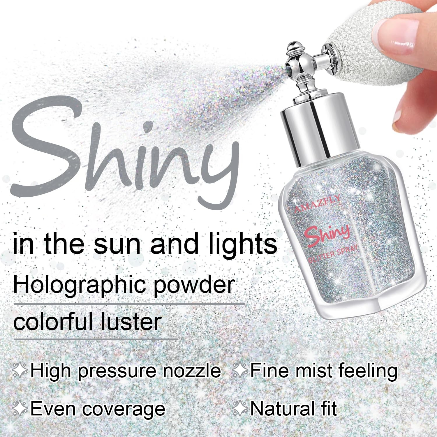 Hair and Body Glitter Spray, Shimmering Powder Sparkle Powder Makeup, Glitter…