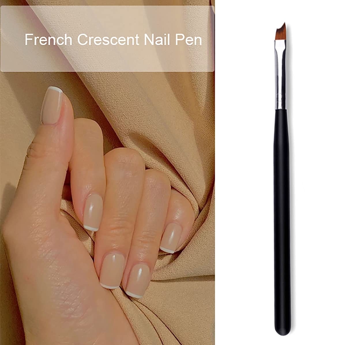 French Tip Nail Brushes Set Half Moon Shape Sier Handle Oblique
