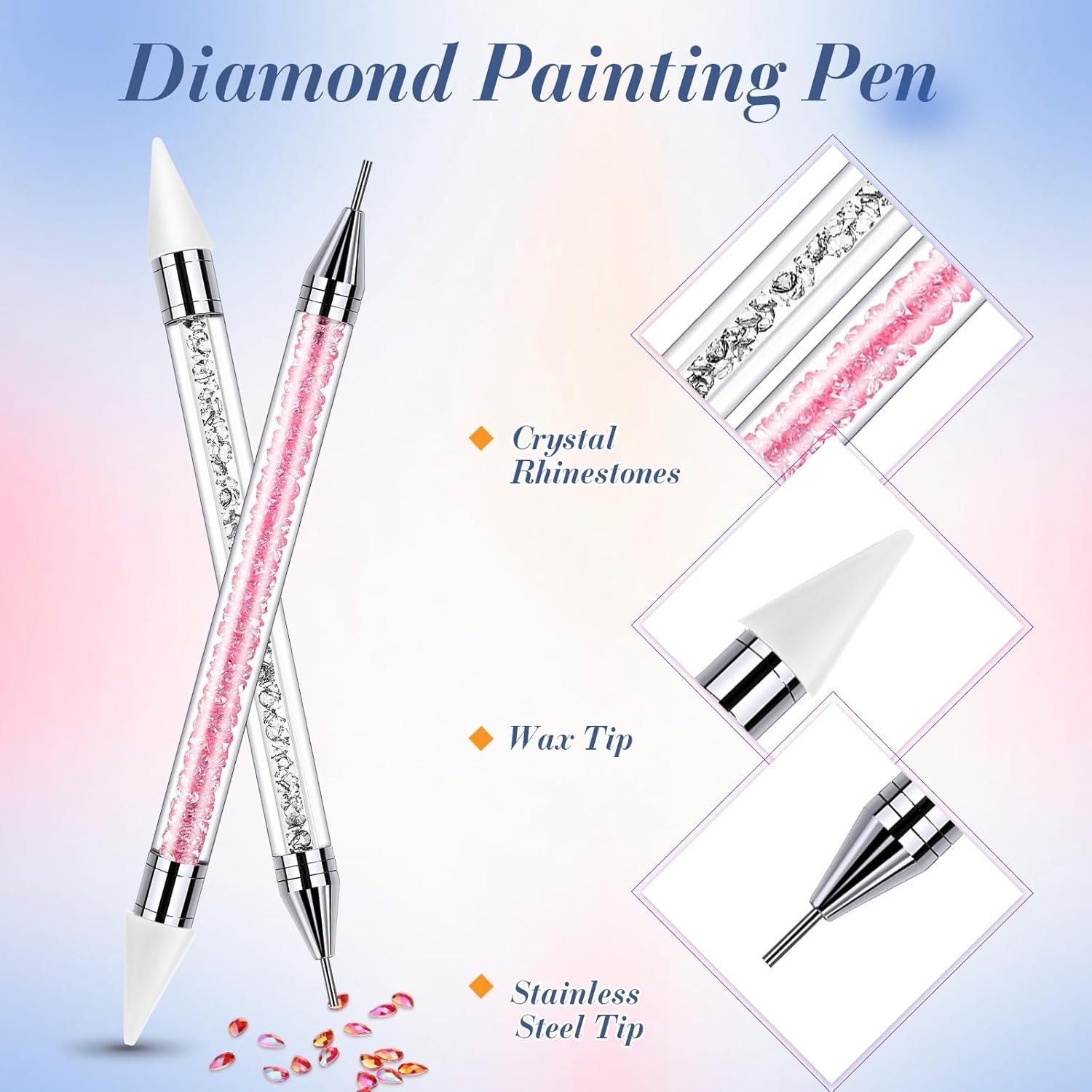 Quality Rhinestone Dotting Pens with Wax Tip – Perfect for Nail Enthusiasts