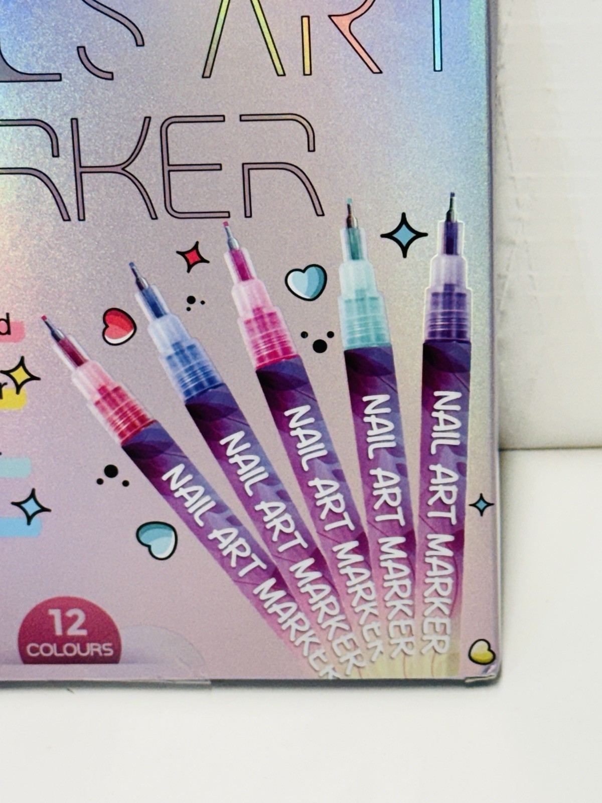 Nail Art Marker Set 12 Color Water-Based Quick Dry Solid Colors for Nail Art