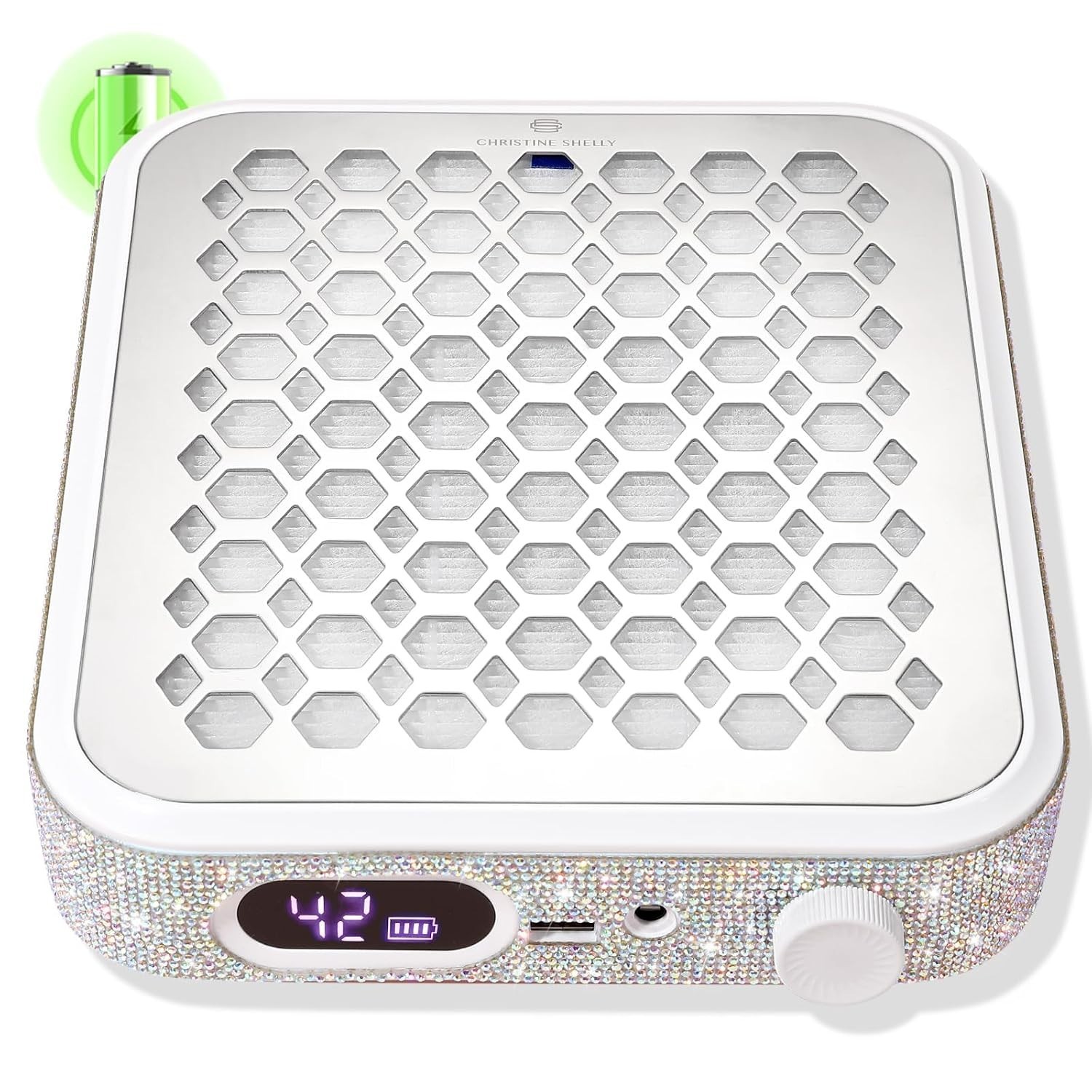 Rechargeable Nail Dust Collector Powerful Vacuum Fan Acrylic Nail Extractor Whit
