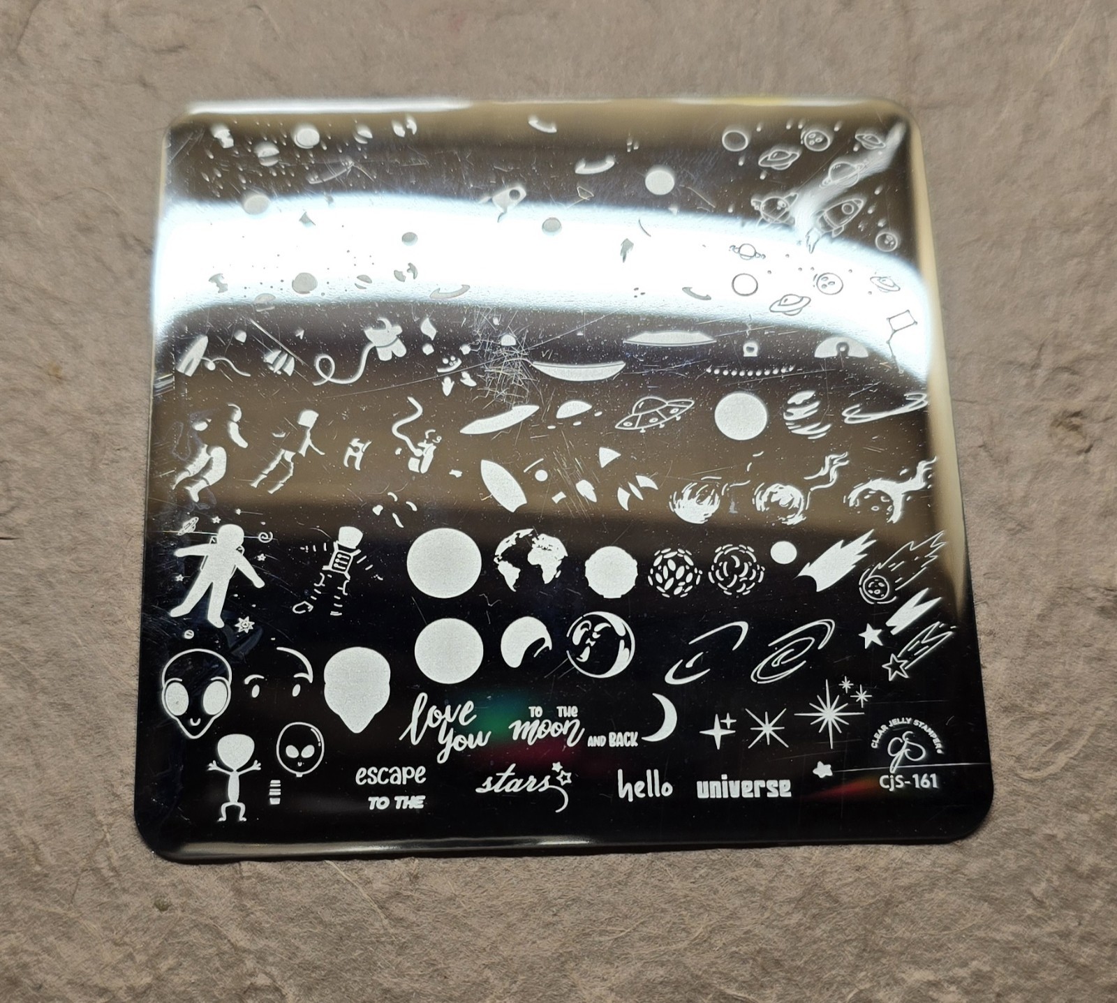 Clear Jelly Stamper Nail Stamp Plate CJS-161 Hello Universe Space Celestrial