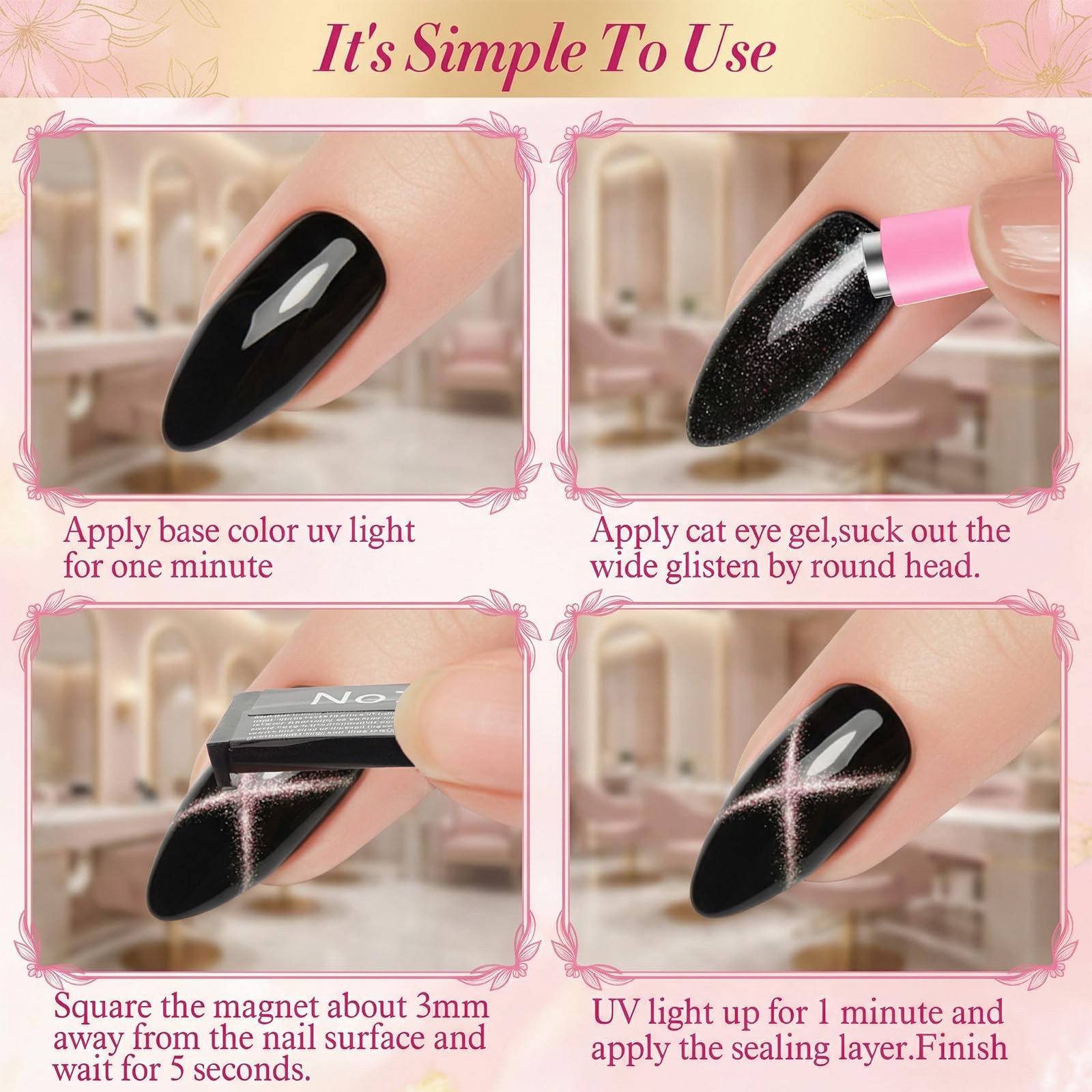 11 Pcs 5 in 1 Cat Eye Magnet Tools Nail Polish Magnet Sticks & Pens Multifunc…