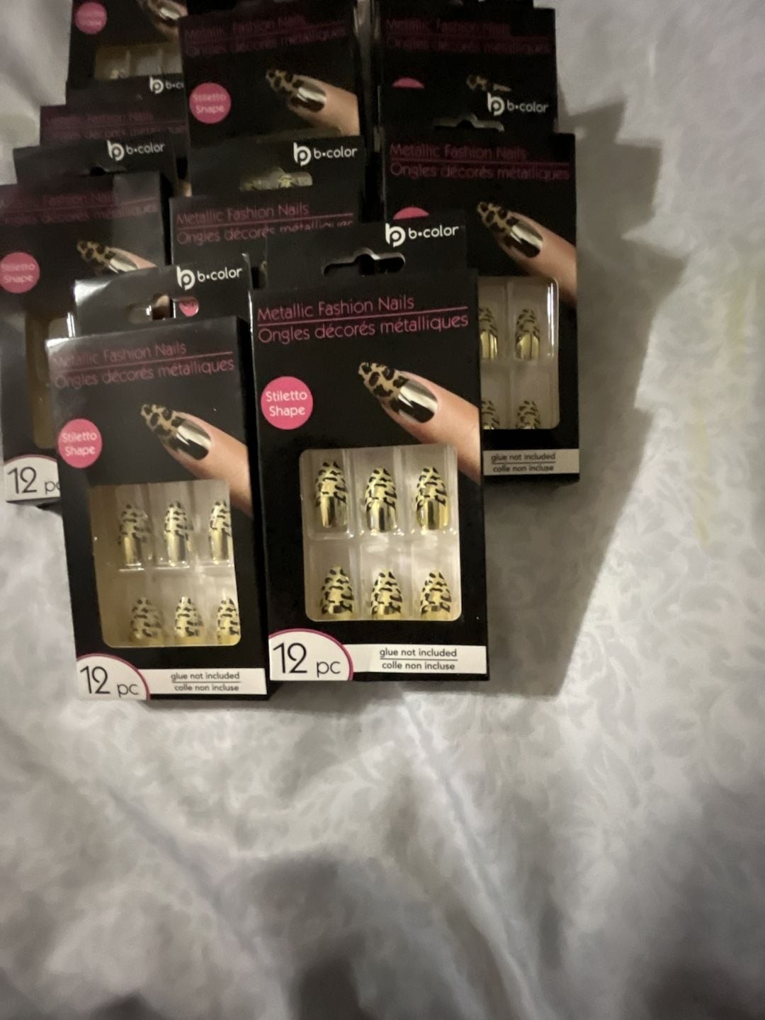 b-color Metallic Fashion Nails Stiletto Shape 11-Piece Set