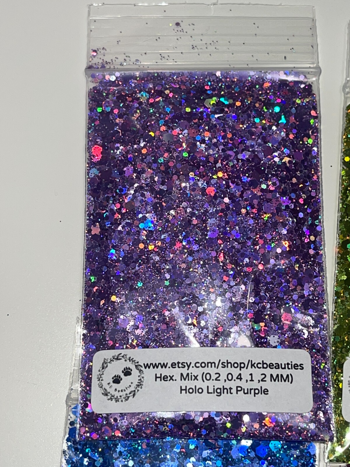 5G Holographic Light Purple Hexagon Mix nail acrylic gel craft US Seller