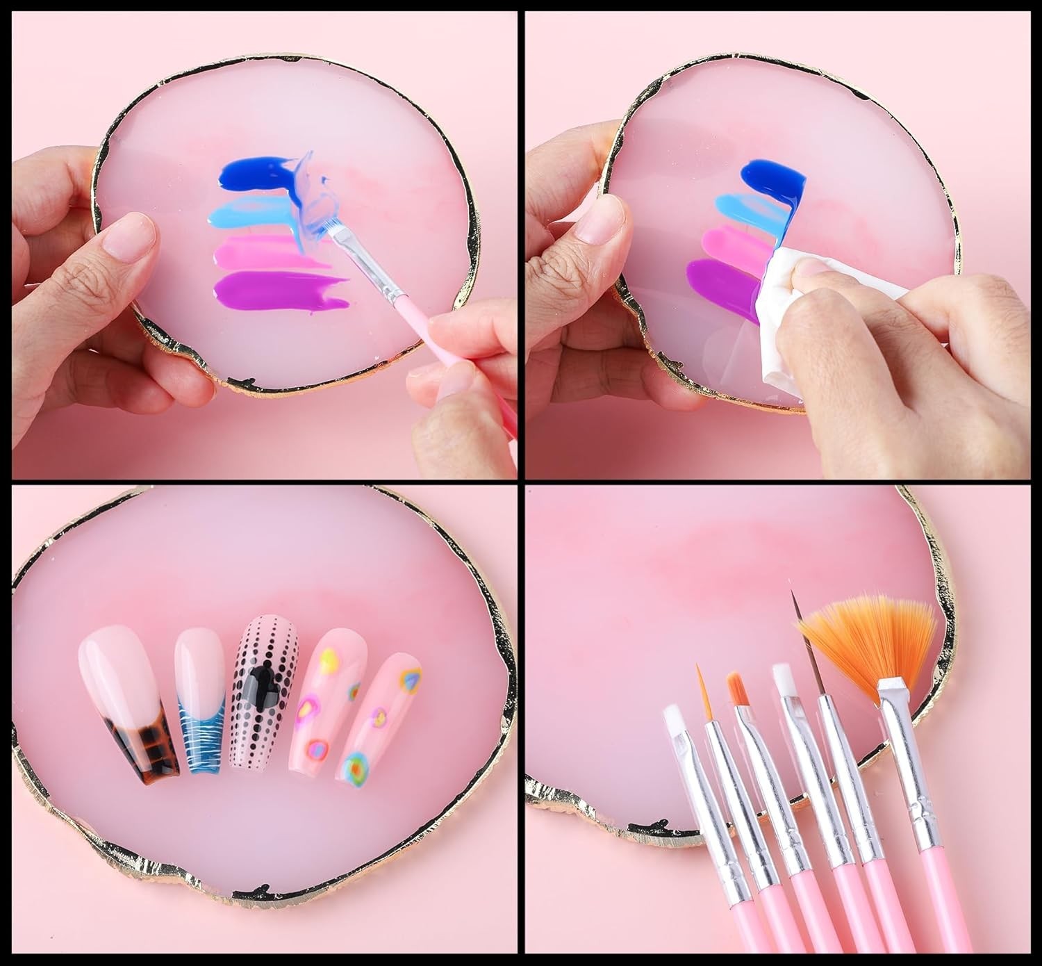 Nail Art Kit, Nail Design Tools kit with Nail Brushes, Dotting tool, Mixing P…