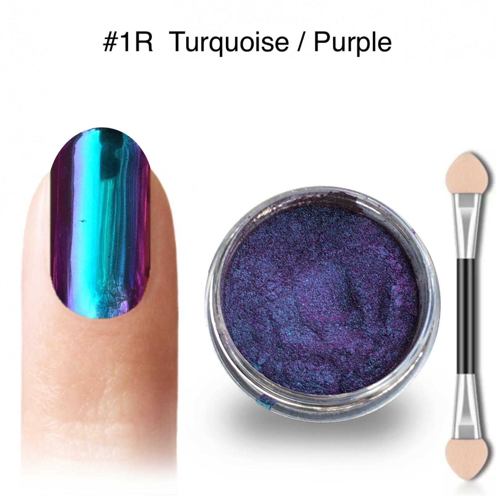 Chameleon Nail Chrome Powder Multi Colour Shifting Mirror Changing Blue Green 1R
