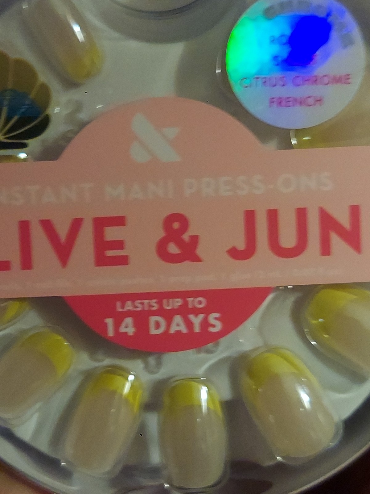 5- Press On Instant Mani Olive & June Round Short Hot 🍓 2 Field Day Neon Citrus