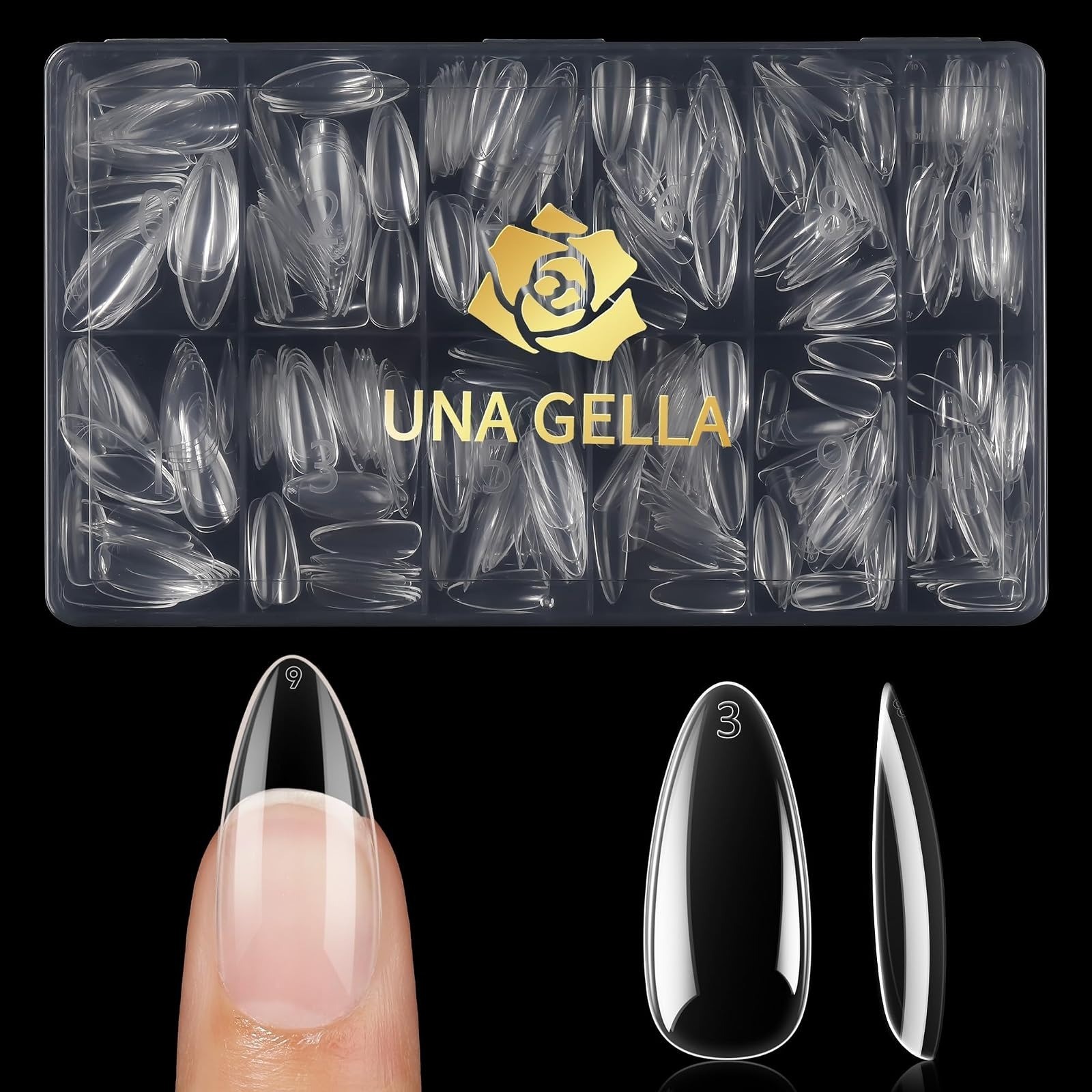 XXL Coffin Nails Tips Full Cover 216pcs Extra Long Clear Acrylic