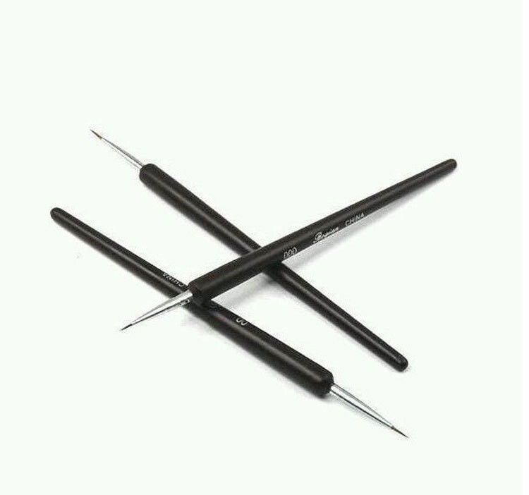 3Pcs/Set Tiny Acrylic Nail Art Decoration Pen Brush Painting Drawing Tools Black