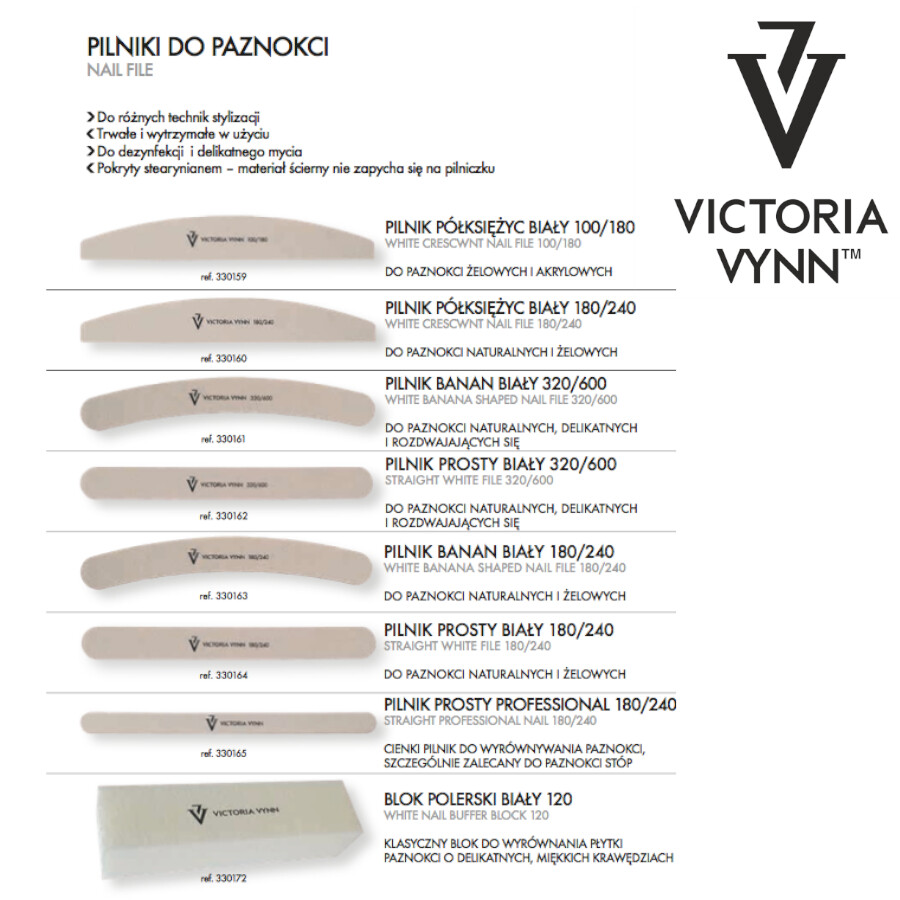 Victoria Vynn Crescent Nail File 80/100 Professional Gel Acrylic Nails Styling