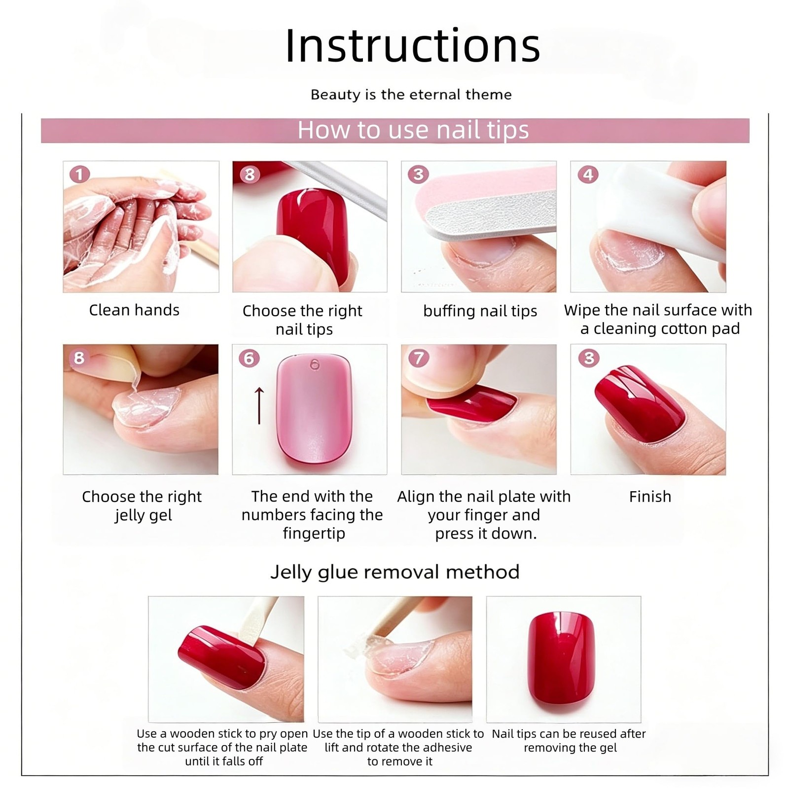 24Pcs Summer Press on Nails Medium Almond Blue French Tip Fake Nails with Oce…