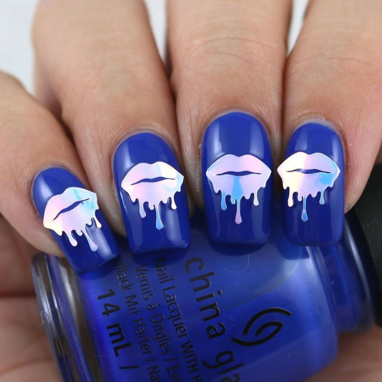 Dripping Flames Stickers (Blue) – Daily Charme Collaboration, Nail Stickers