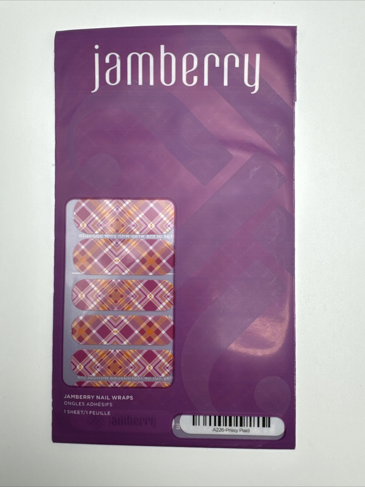 Jamberry Nail Wraps Prissy Plaid Full Sheet (pink)