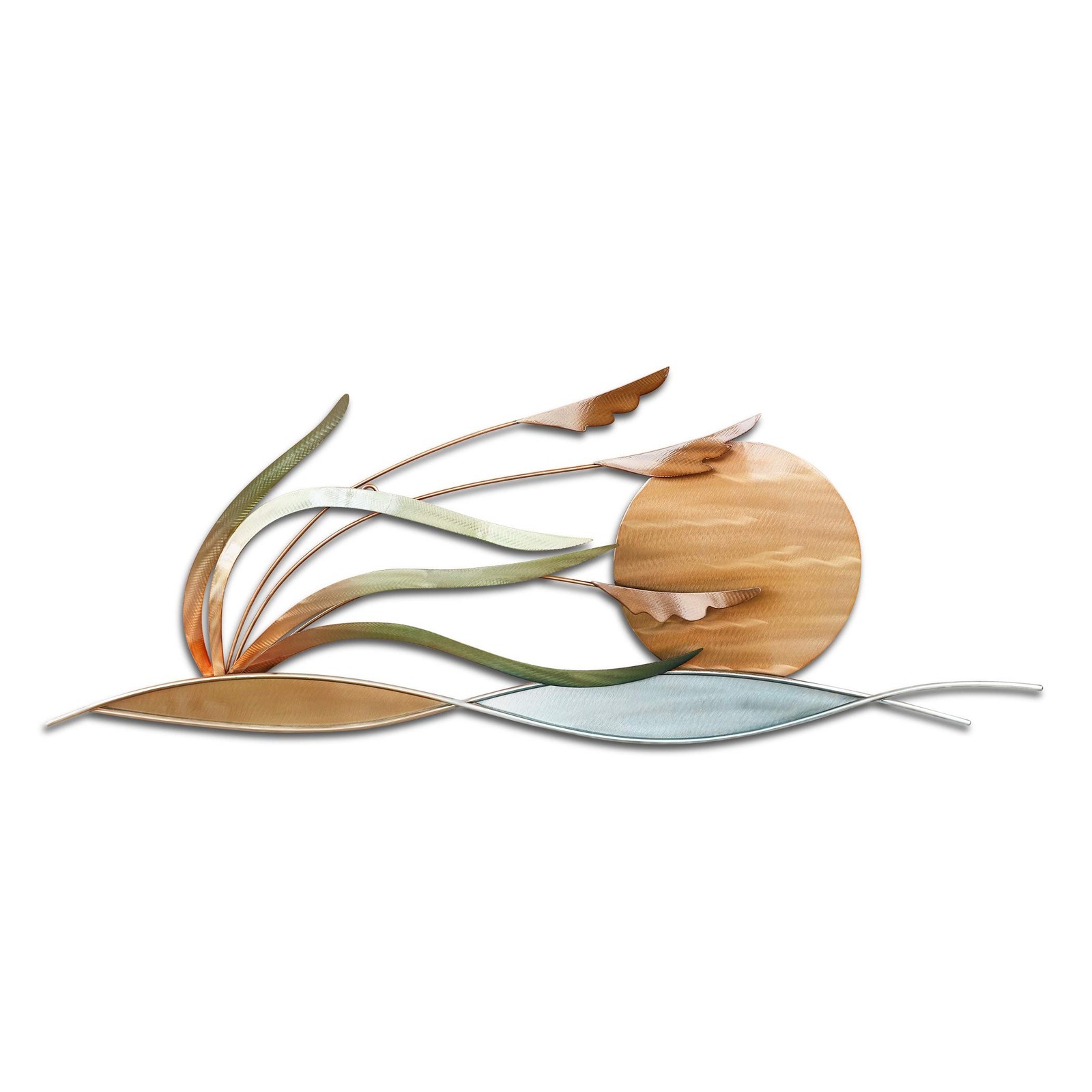 T.I. Design Sea Oats Botanical Coastal Contemporary Beach Metal Wall Decor