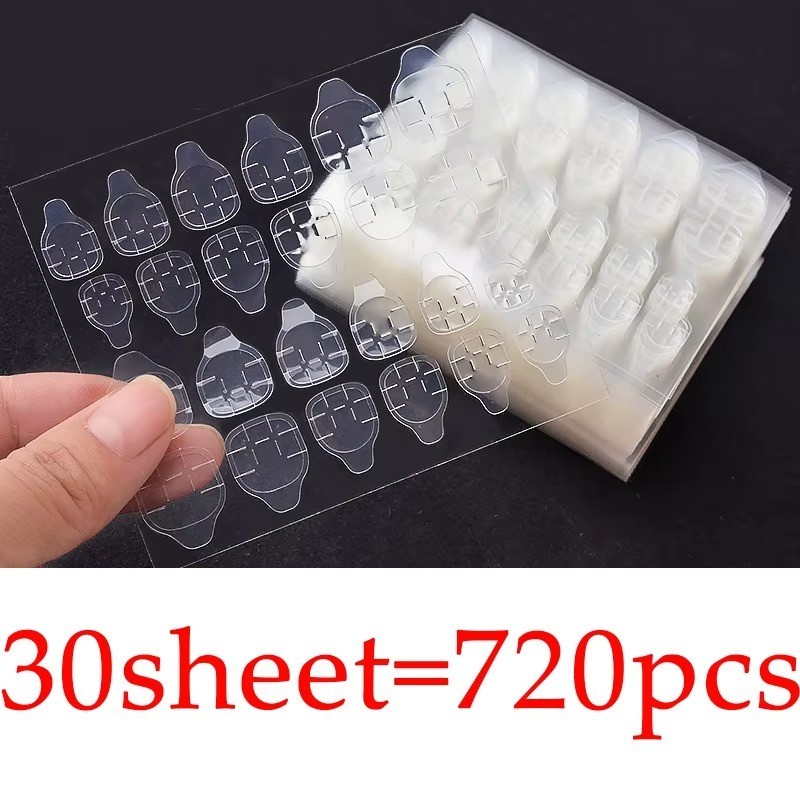 Double Sided Nail Adhesive Tabs Clear Glue Stickers for Press On Nails Reusable*