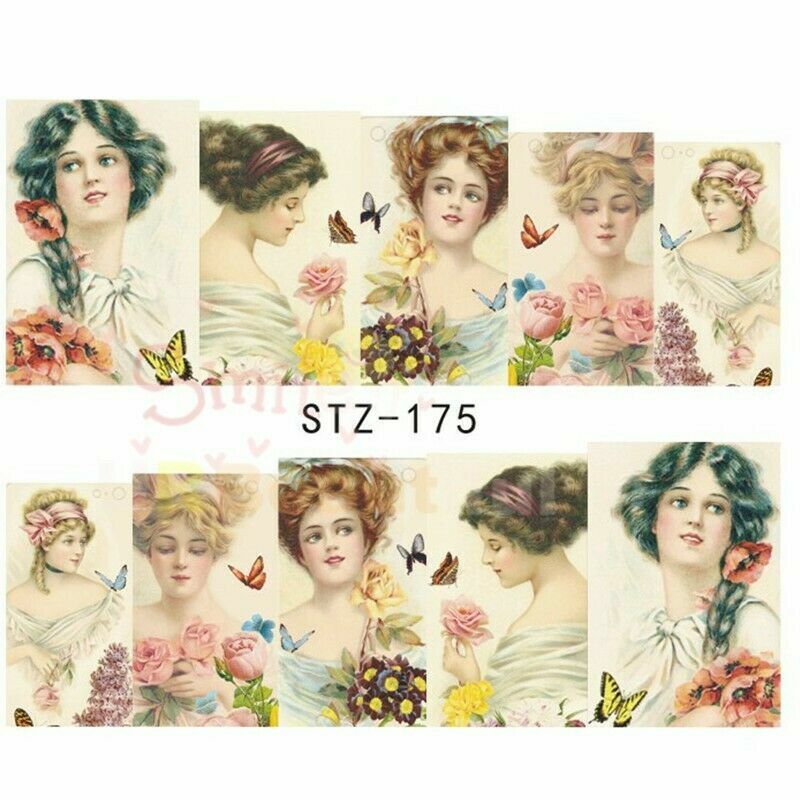 Full Wrap Water Transfers Nail Art Decals Pop Audrey Hepburn Sexy Marilyn NS11