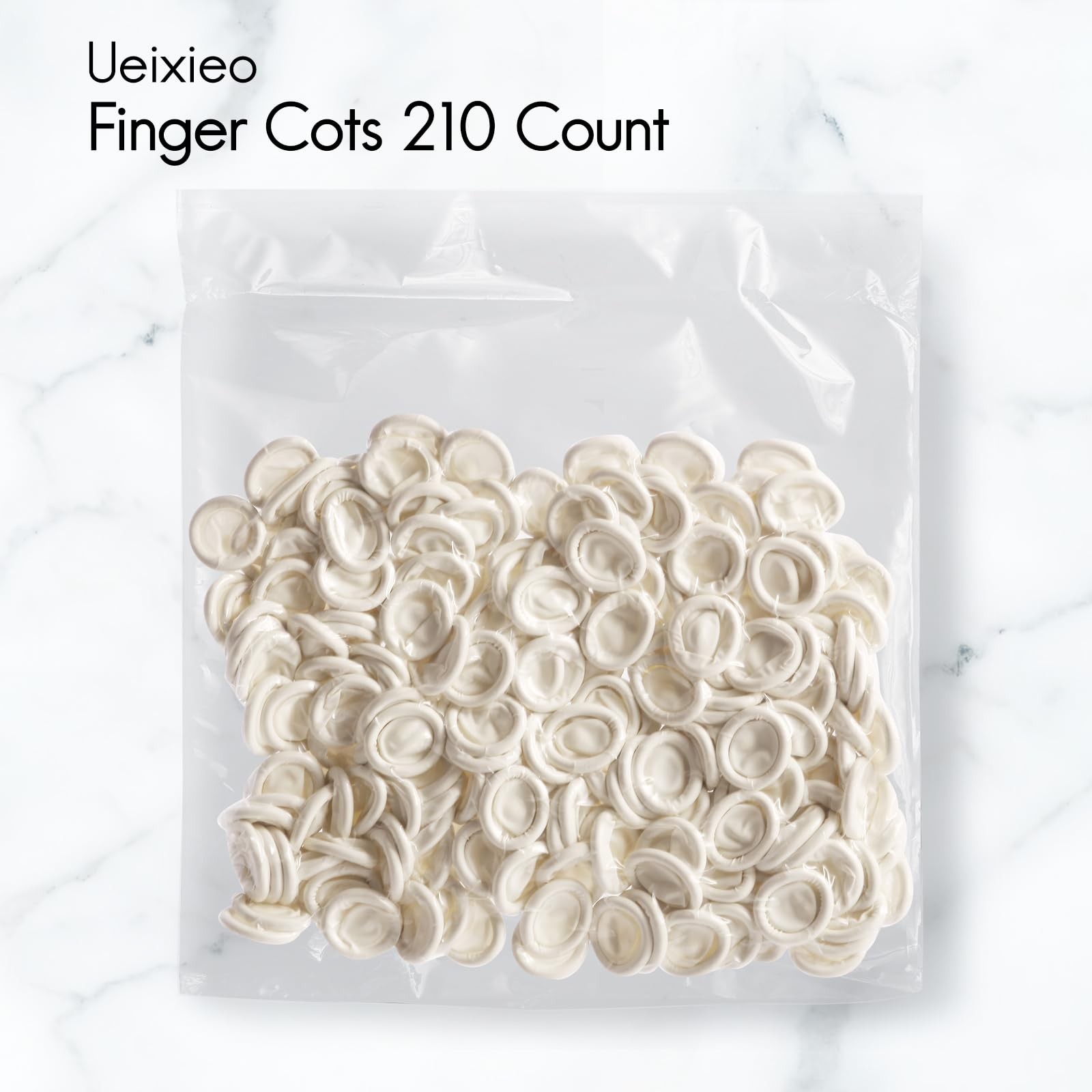 White Latex Finger Cots Finger Protectors Disposable Medium-Sized Approx.210 PCS