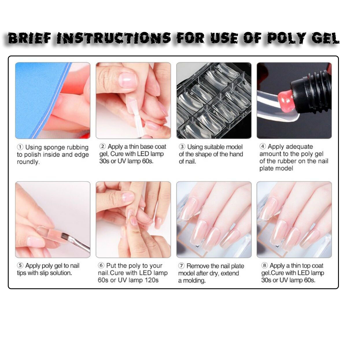Acrylic Gel Nail Poly Gel Nails Fake Nails Extension Builder Gel Nail Forms Kit