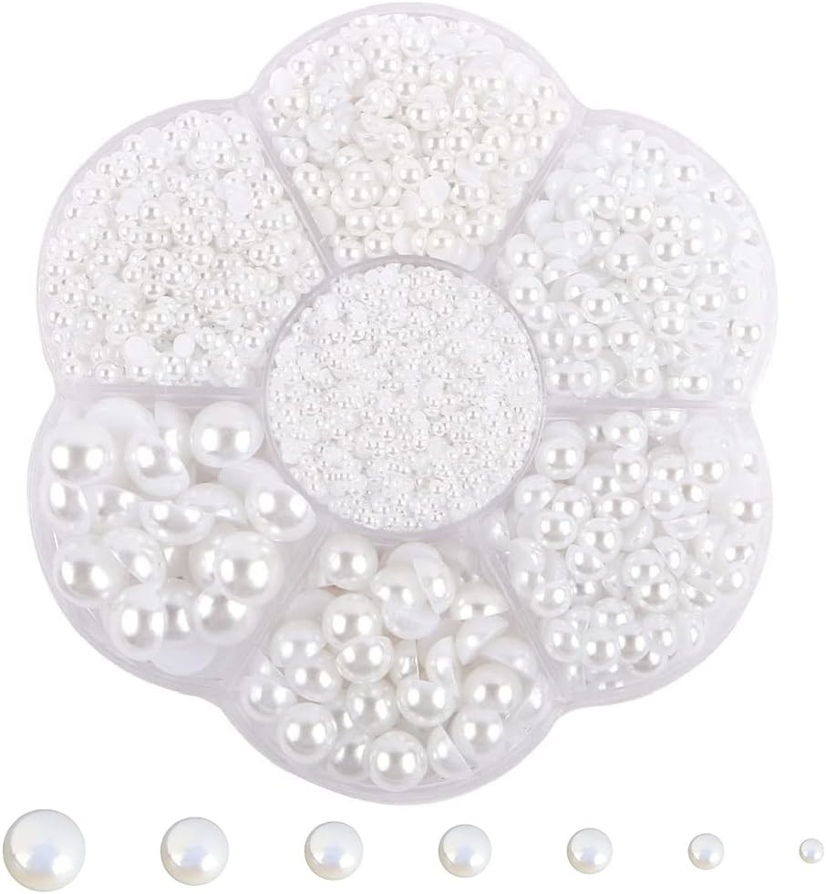 5700 Pcs Half Flatback Pearls Gems for Crafts,[Nail] [Pearl]S for [Nail]S Art