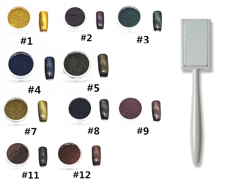 Magnetic Powder Glitter Dust Cat eye Nail Art Decoration Colour Chrome Pigment