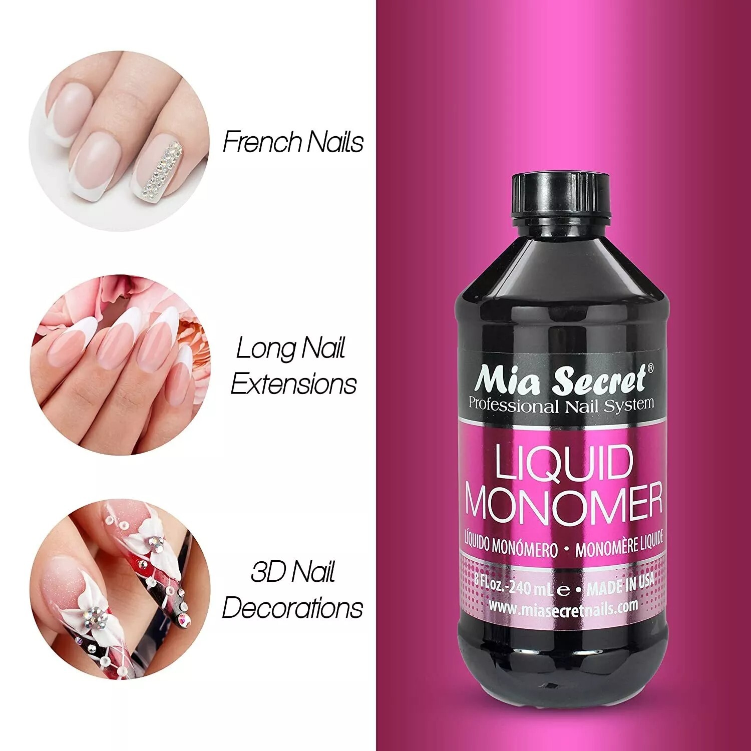 Mia Secret Acrylic Nail Liquid Monomer 16oz