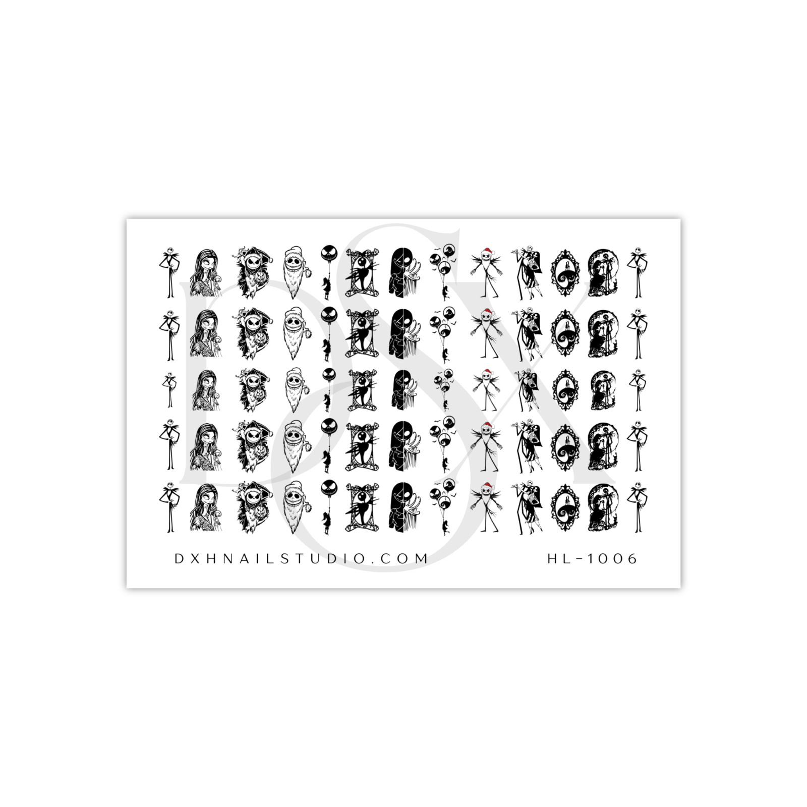 Jack Skellington Halloween Nail Decals Water Transfer Nail Art HL-1006