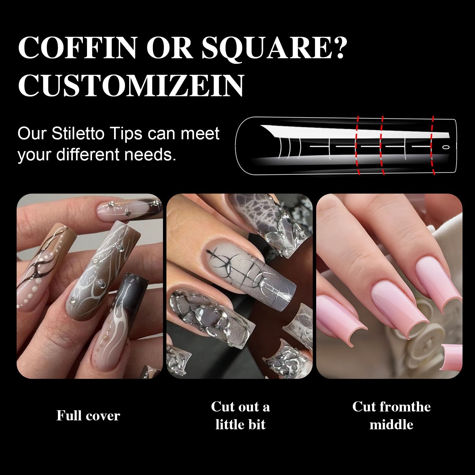 4 IN 1 Dual Nail Forms Molds Set For DIY Nail Extension Tips Manicure Tools