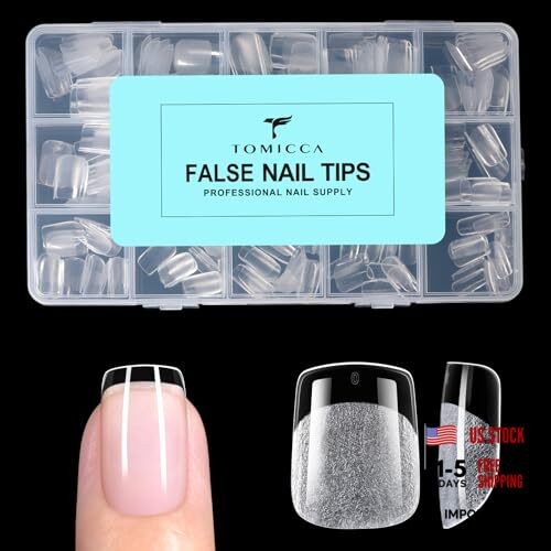 Extra Short Square Nail Tips – 240pcs 15 Sizes Soft 240pcs Extra Short Square