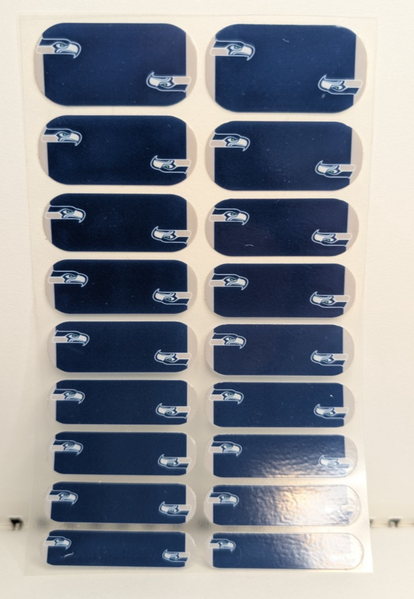 Jamberry Nail Wraps Full Sheets – NFL Seahawks Football Set – Duo Lot of 2