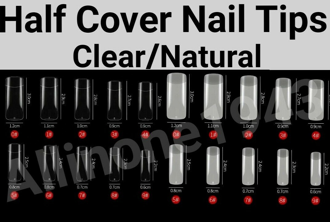 100/500pcs Half Cover French Nail Tips Artificial False Nail Tips -Jargod