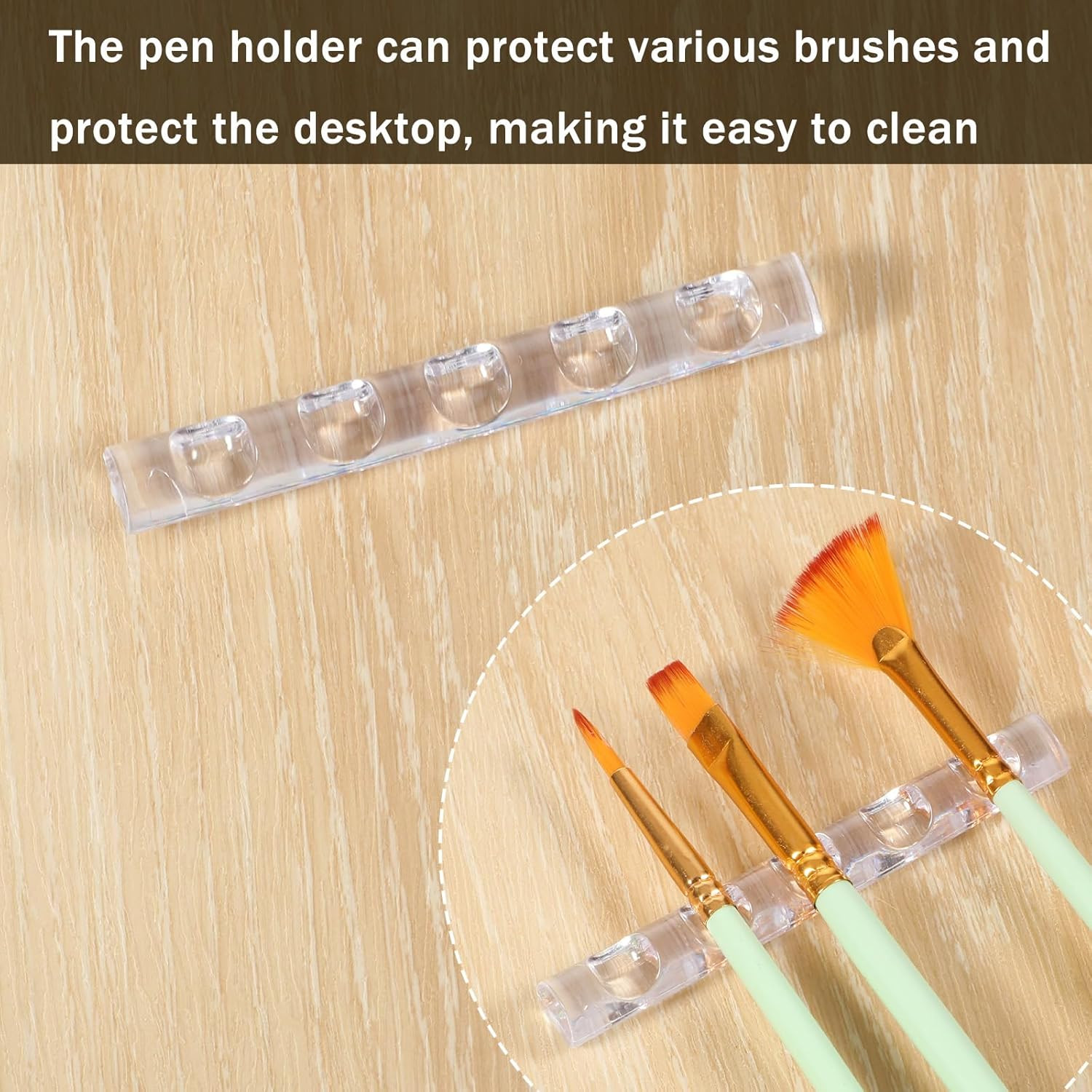 2 Pack Crystal Bar Pen Holder Transparent Brush Holder Acrylic Nail Art Painting