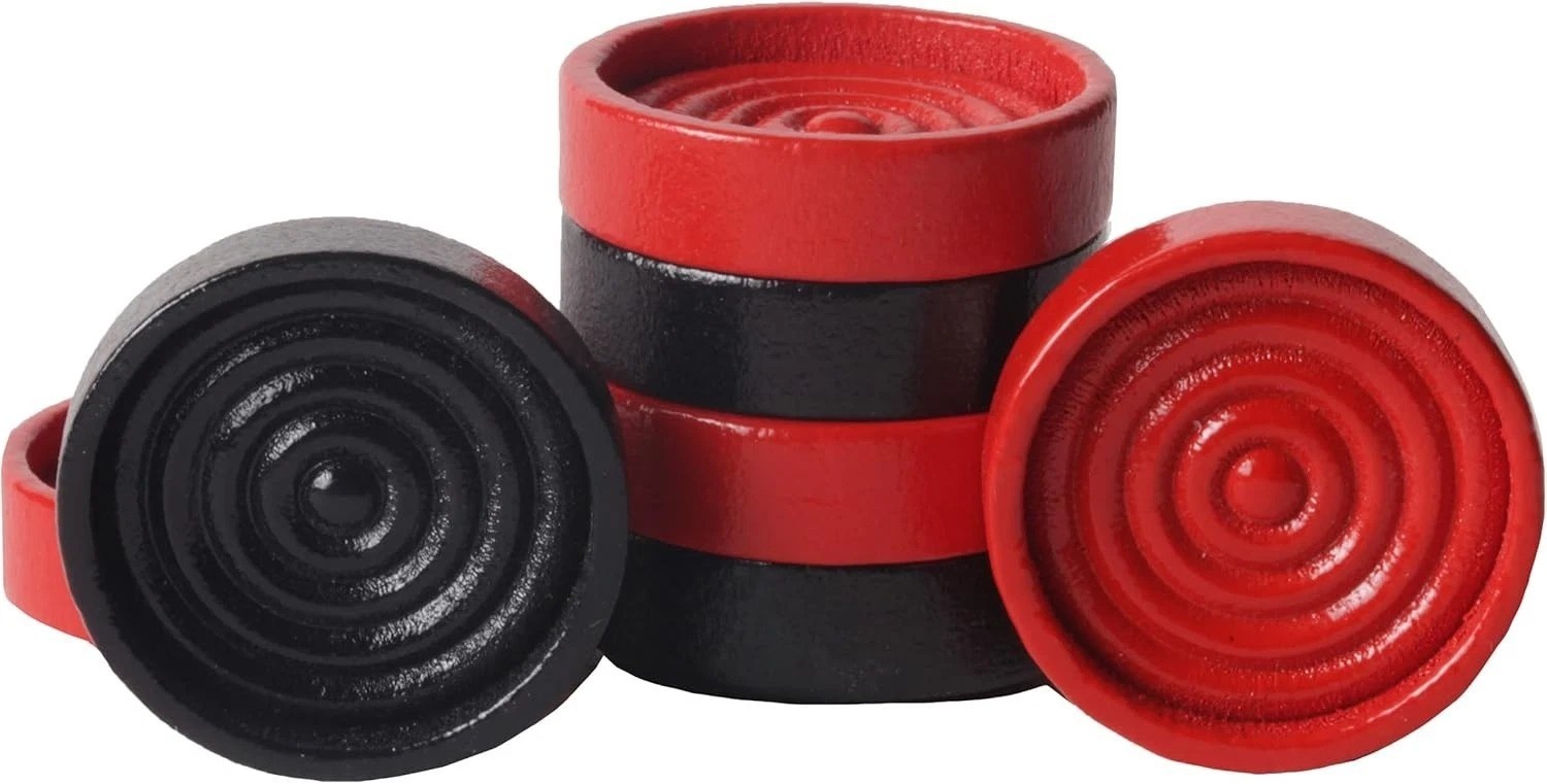26 Red and Black Checkers Pieces Only * 1.125 inch Wooden Checker for…