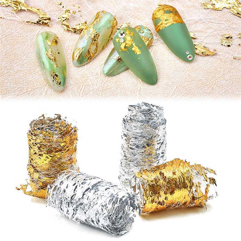 3D Mesh Nail Sticker Tape Adhesive 1PC Silk Gold Silver Net Line Foil Nail Art