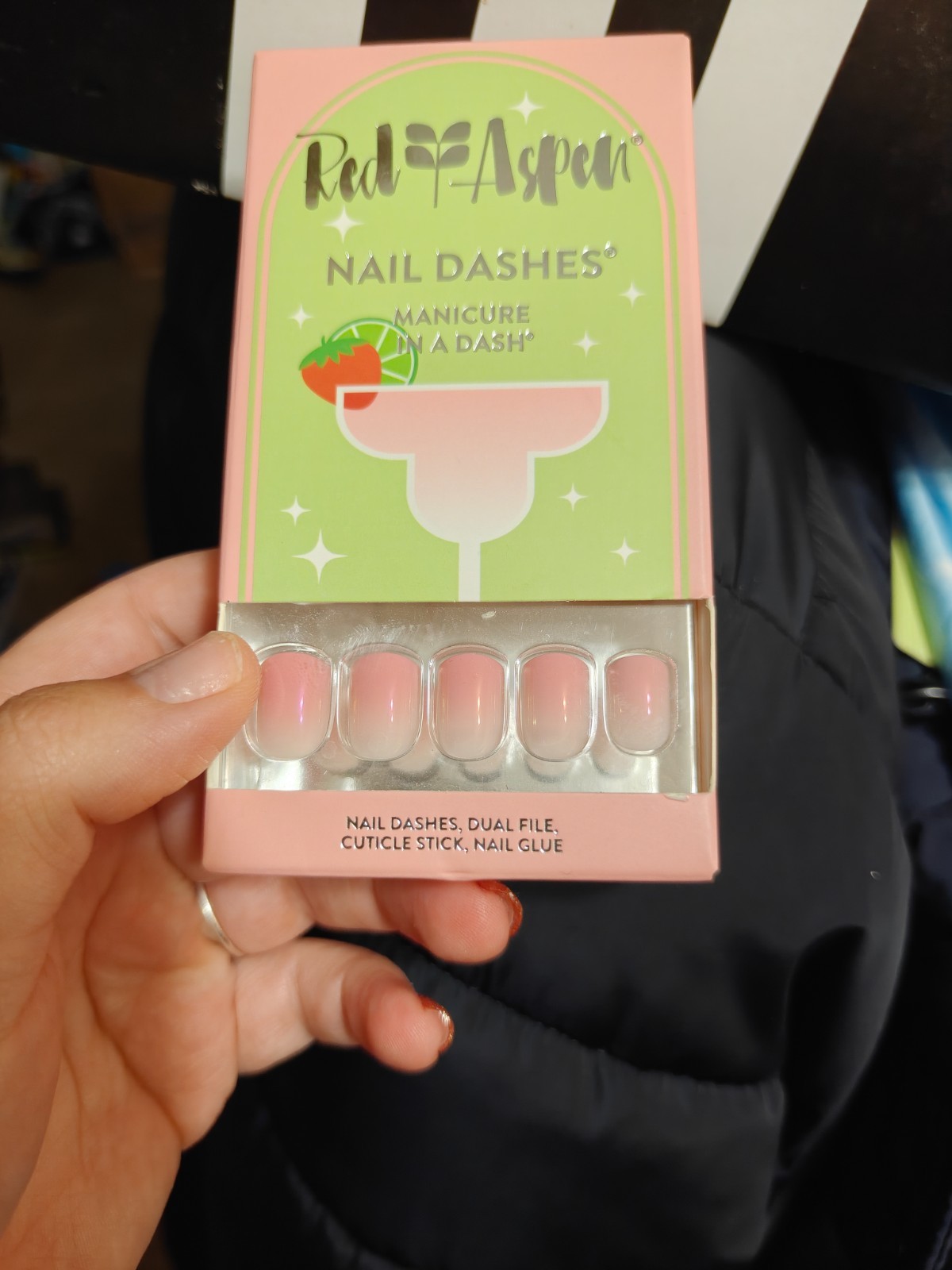 Red Aspen nail dashes bundle short nails