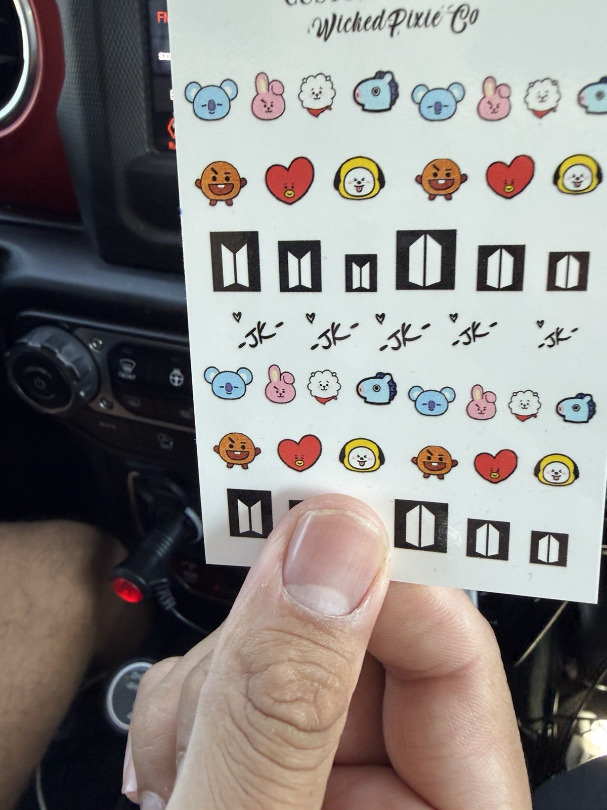 BTS Nail Decals, KPOP Nail Art supply Cute Korean pop Music cartoon nail design