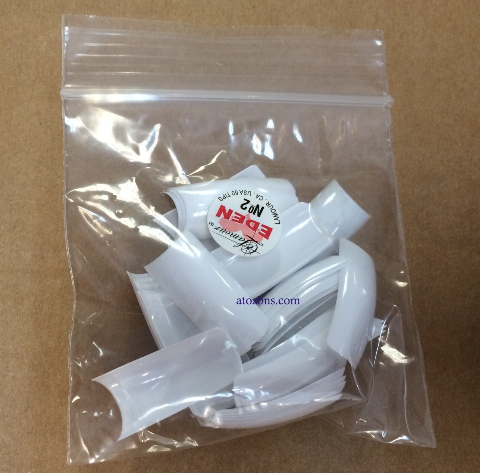 * Lamour Professional Nail Tips EDEN WHITE FRENCH 0-10 Made in USA 550ct