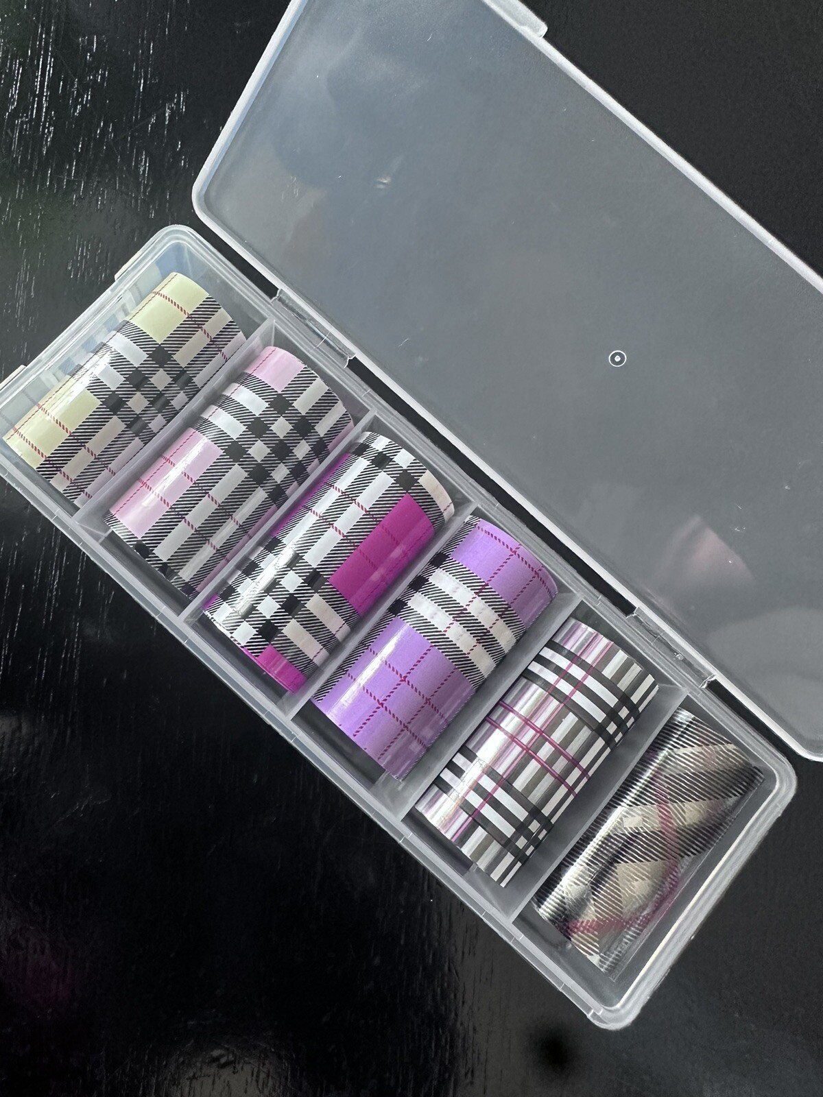Plaid Nail Foil Christmas Nail Foil Transfer Sticker 6pcs 4X100cm