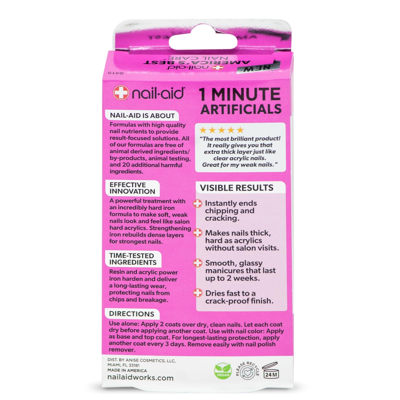 Nail-Aid 1 Minute Artificials – Nail Treatment, 0.55 Fl Oz (Pack of 1), Clear
