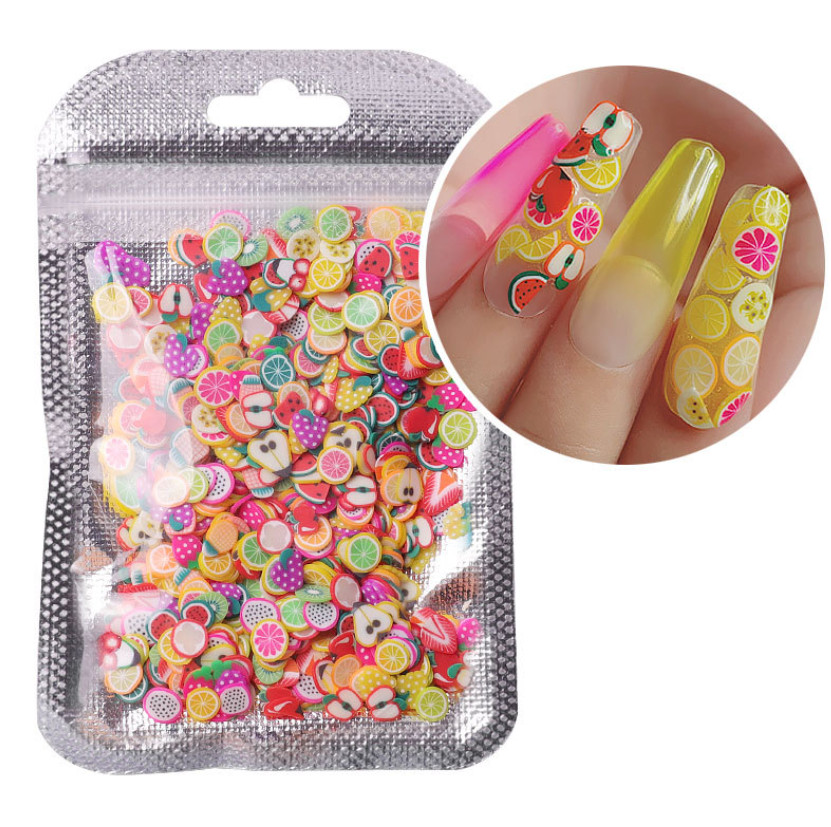 10g Polymer Clay Fimo Nail Art Fruit Decoration Nail Care No Hole Assorted