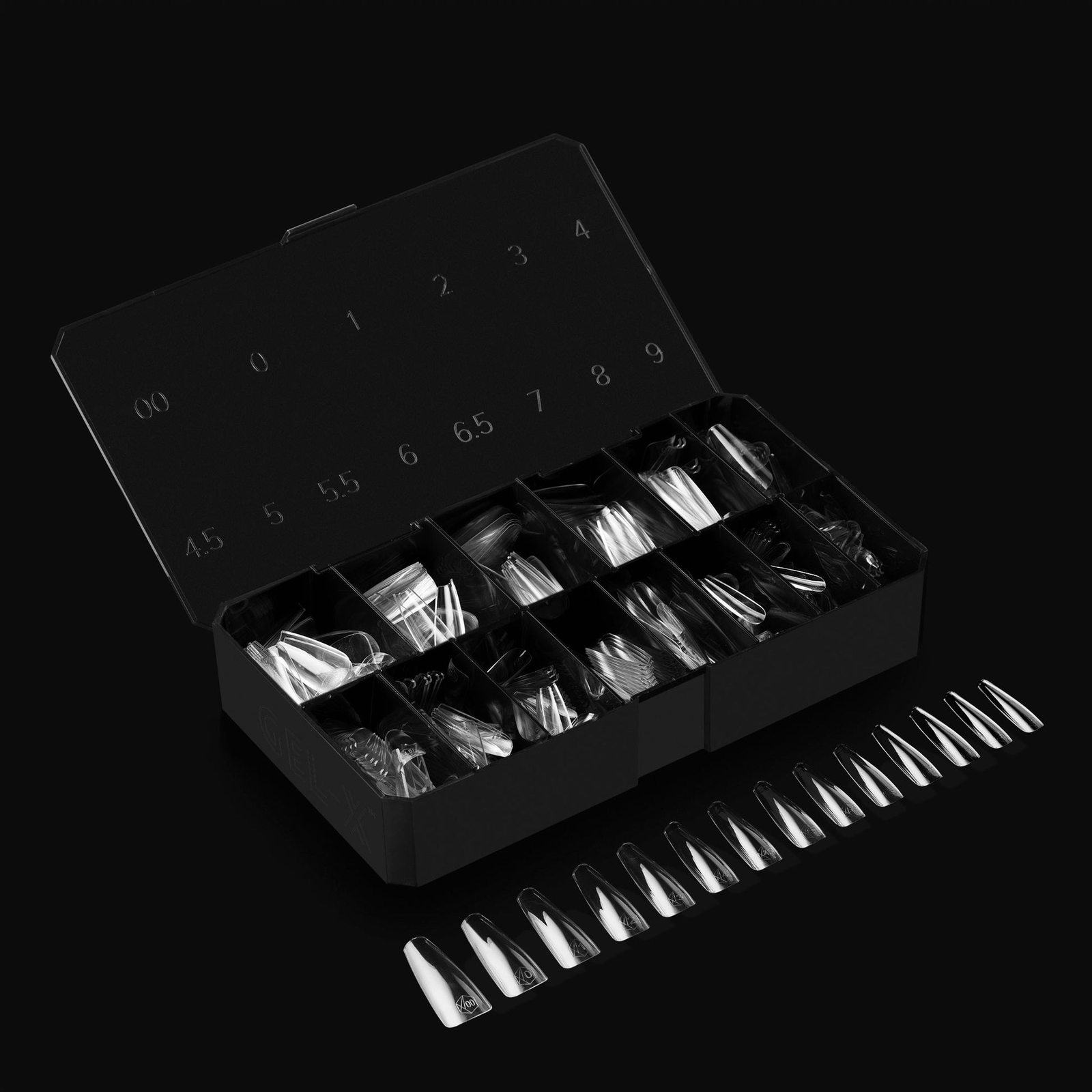 Apres Gel-X Natural Coffin Long Tips Box 14 Sizes 600pc