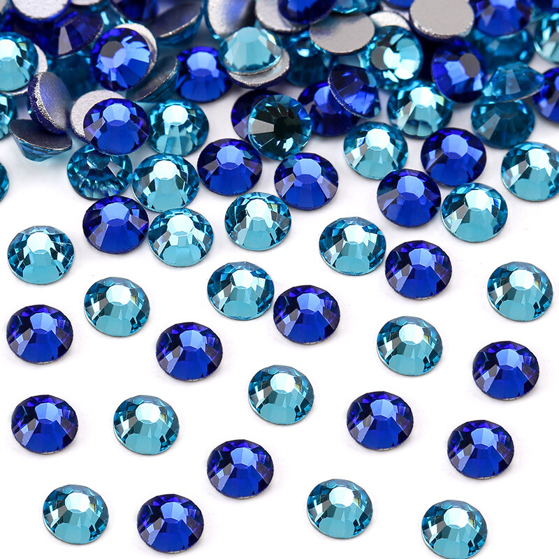 2mm 3mm 4mm 5mm 6mm Faceted Crystal Glass Rhinestones Flat Back Nail Art Gems