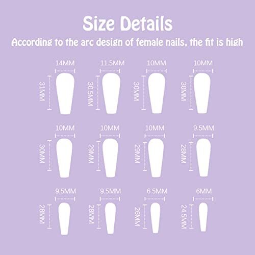 Press on Nails Short Coffin, French Tip for Women with Nude Pink Medium White