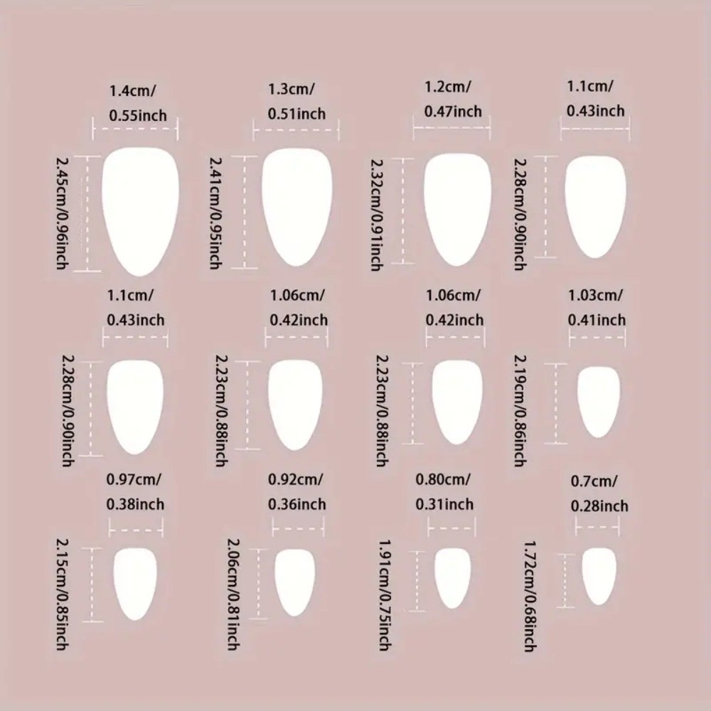 24pcs Long Almond Dopamine Press-On Nails, Multi-Color Glossy Trendy Minimalist